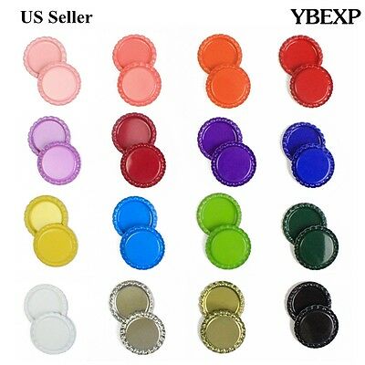 160pcs Mixed Color Flattened Bottle Caps Double Sided Painted Necklace Pendant