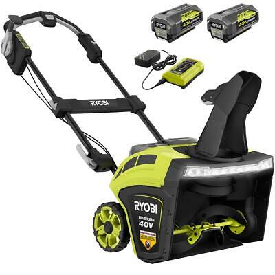 Ryobi 21" 40-volt Brushless Cordless Electric Snow Blower Batteries And Charger