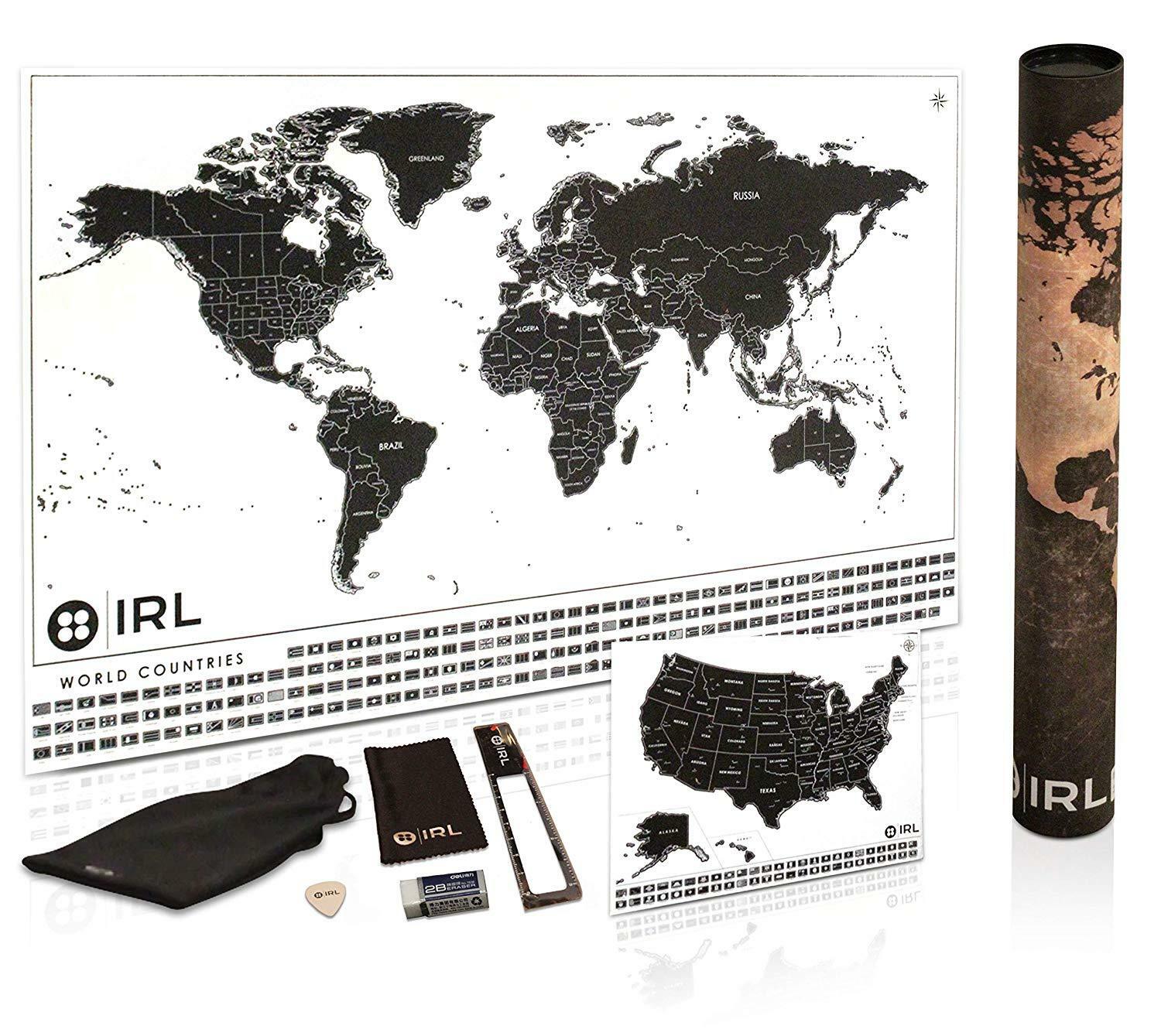 Scratch Off Map Of The World Xl Poster -scratch Off Usa Map