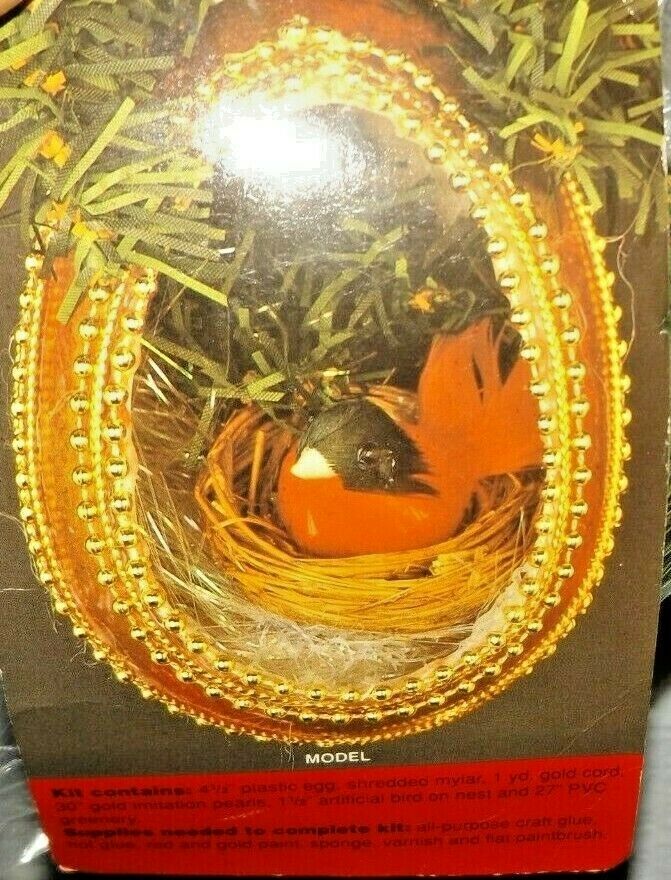 Vintage Red Bird In Nest Christmas Ornament Kit 3d Plastic Egg Ornament Kit