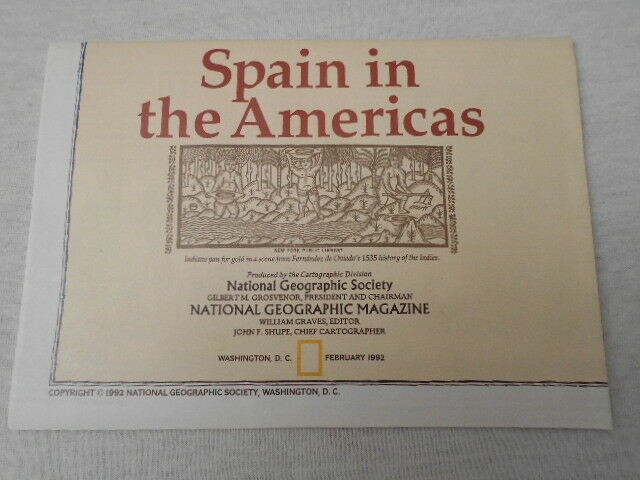 1992 Map Spain In The Americas National Geographic (7)