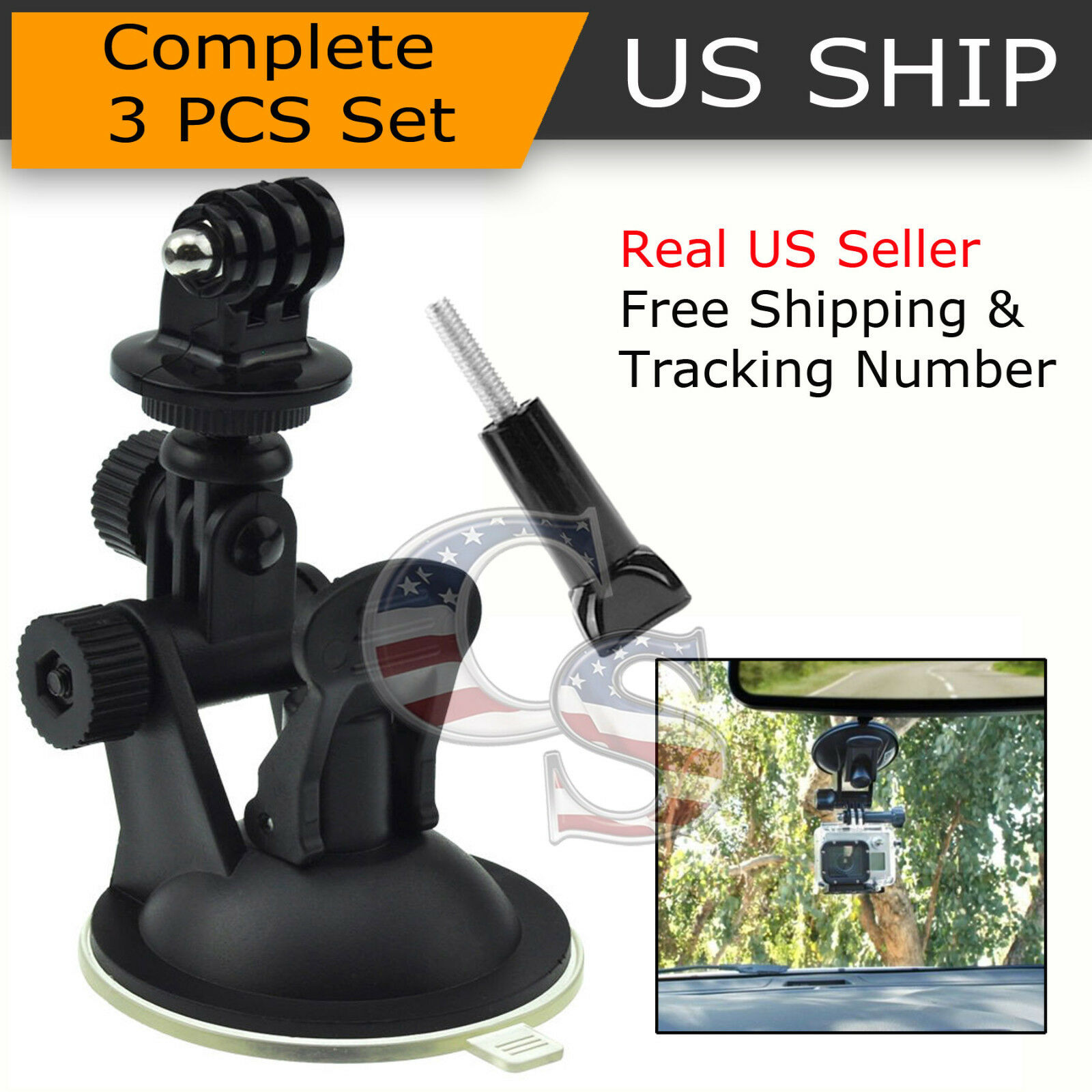 Car Window Windshield Glass Suction Cup Mount For Gopro Hero 6 5 4 3 2 Camera