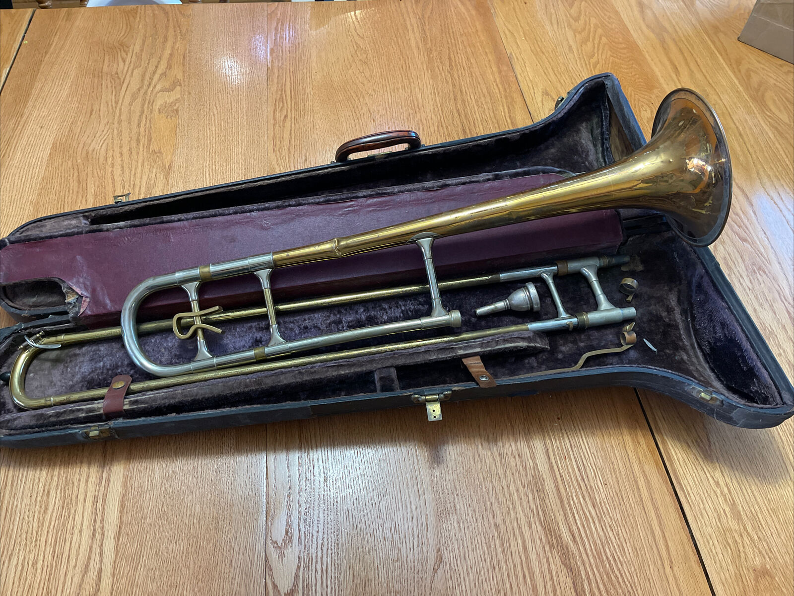 Original Antique Vintage Reynolds Contempora To-11 Brass Trombone 1969 With Case