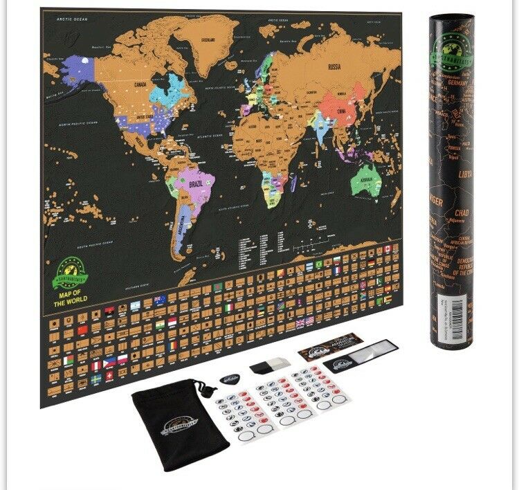 New Scratch Off World Map Poster By Earthabitats Travel Gift