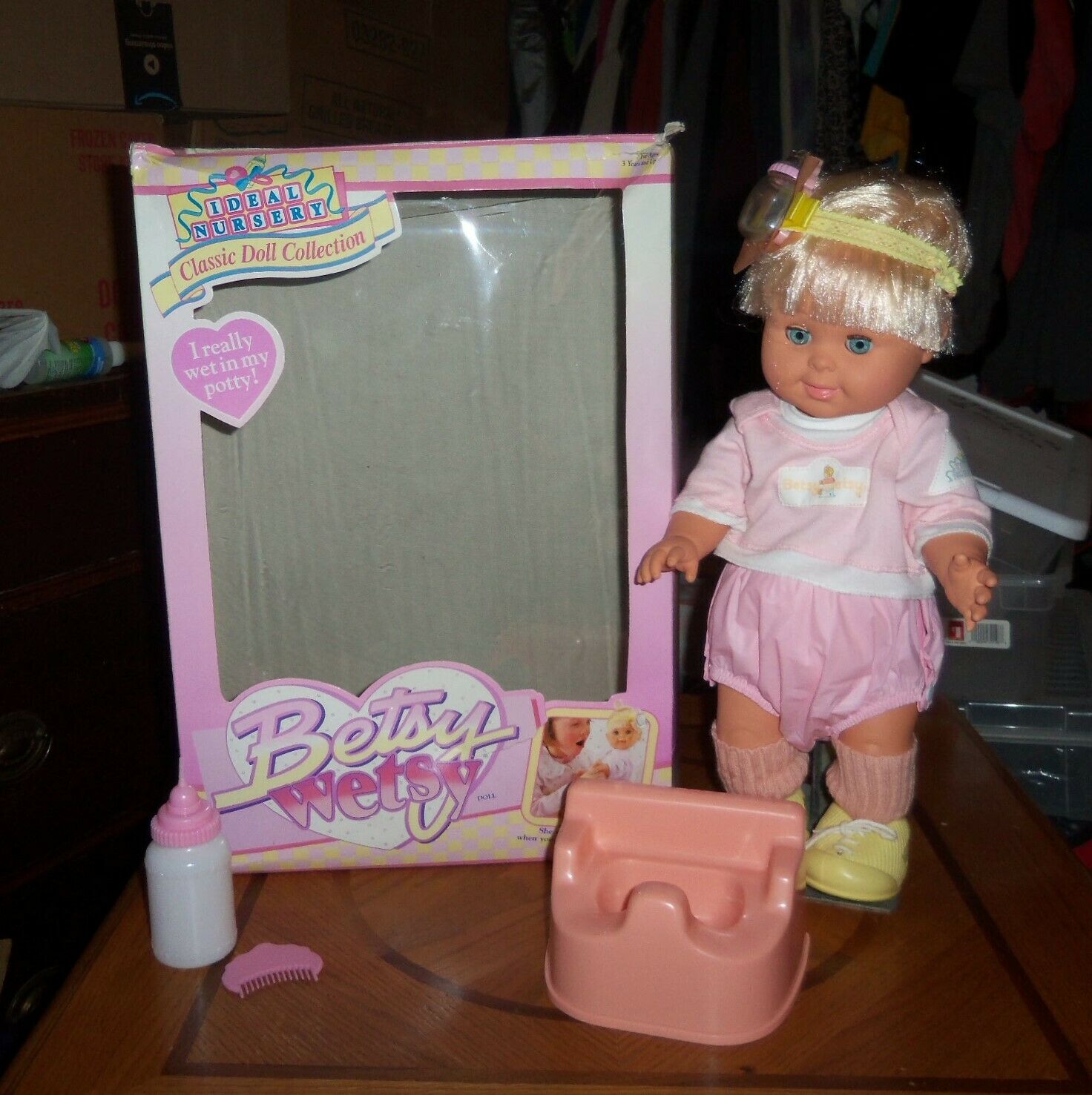 Vintage Betsy Wetsy Doll 16" 1991 Ideal Mint/excellent With Box & Accessories