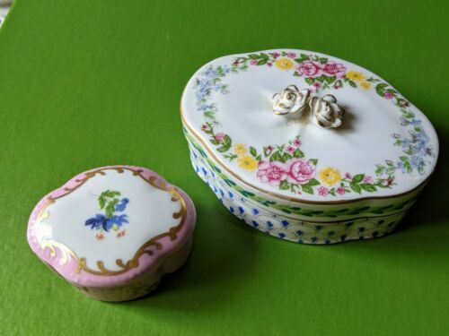 Vintage Paris Royal Porcelain Trinket Boxes - France