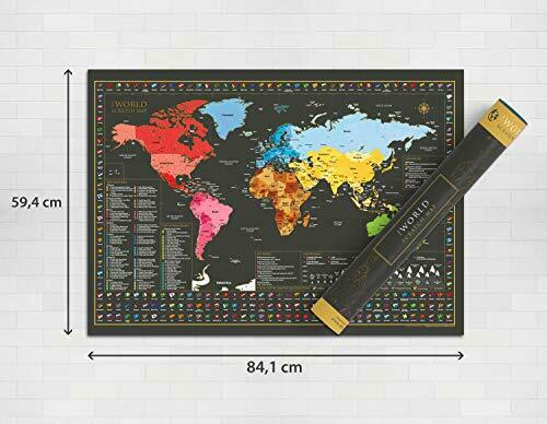 Scratch Off World Map - Xlarge Beautiful Wall World Scratch Poster (a1 Size
