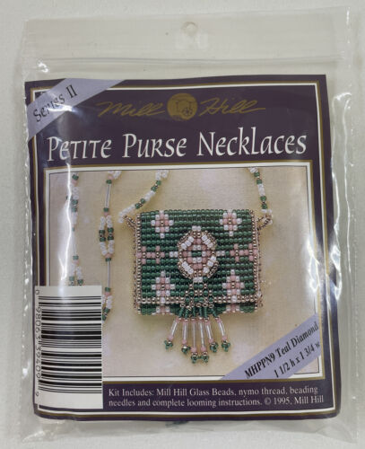 Petite Purse Jewelry Necklace Beading Kit Mill Hill Teal