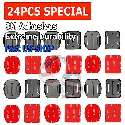 24pcs Helmet Accessories Flat Curved Adhesive Mount For Gopro Hero 3 3+ 4 5 6 7