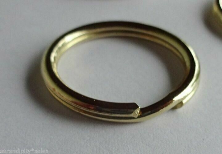 1 (one) Solid Brass Split Key Ring 24mm  0.97"/ 1"  Non Corrosive No Nickel/lead