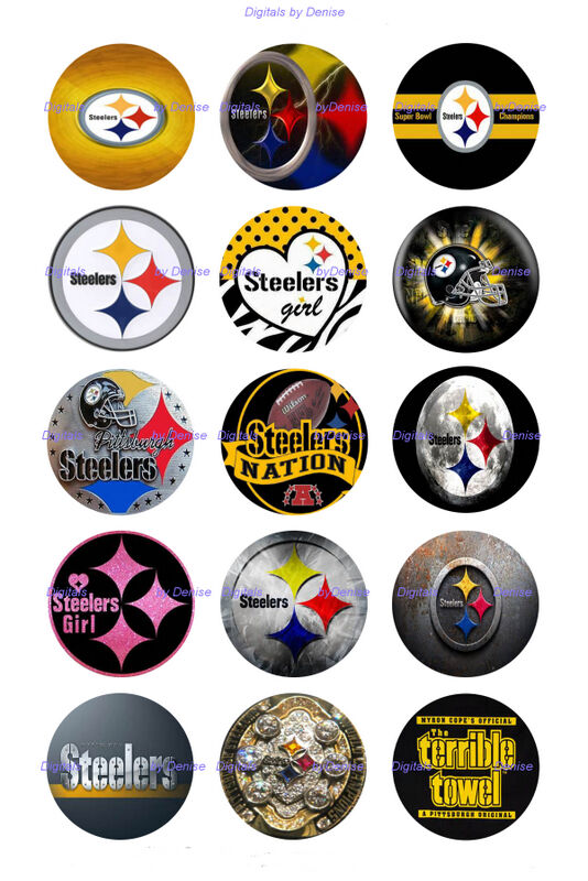 Pittsburgh Steelers 1" Circles  Bottle Cap Images. $2.45-$5.50  Free Shipping