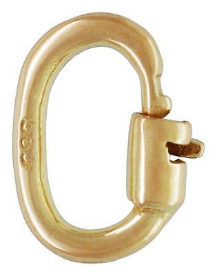 14k Yellow Gold Oval Link Lock Jump Ring Bail Enhancer For Pendant &charms 16 Ga