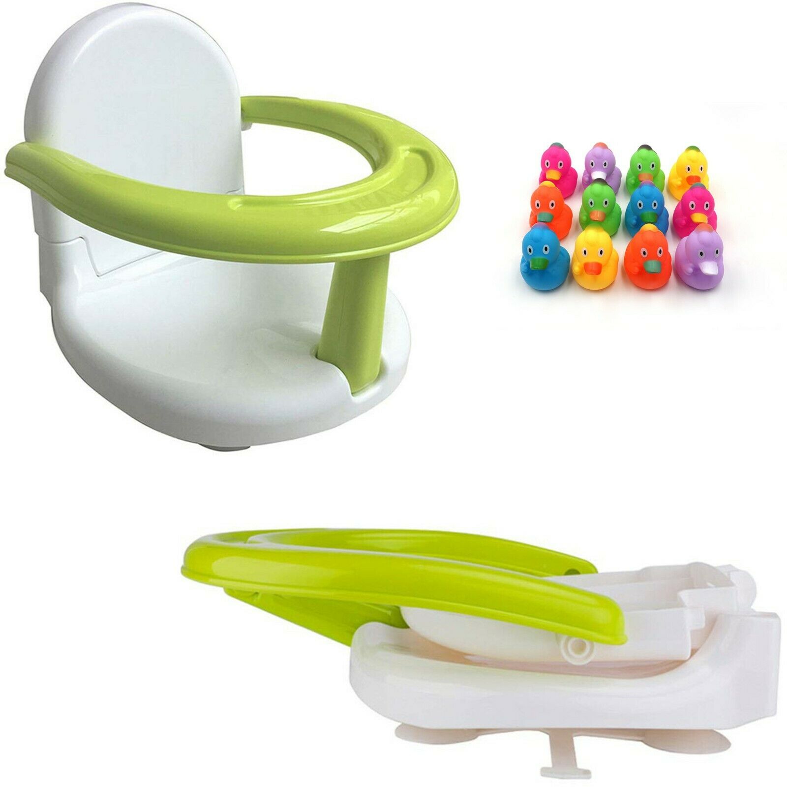 Foldable Baby Bath Seat Baby Bath Tub Ring Seat Infant Bath Seat Chair +12 Ducks