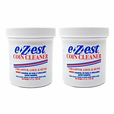 E-z-est Ezest Easy Coin Cleaner Copper Gold Silver Jewelry 5oz Jar 2 Pack