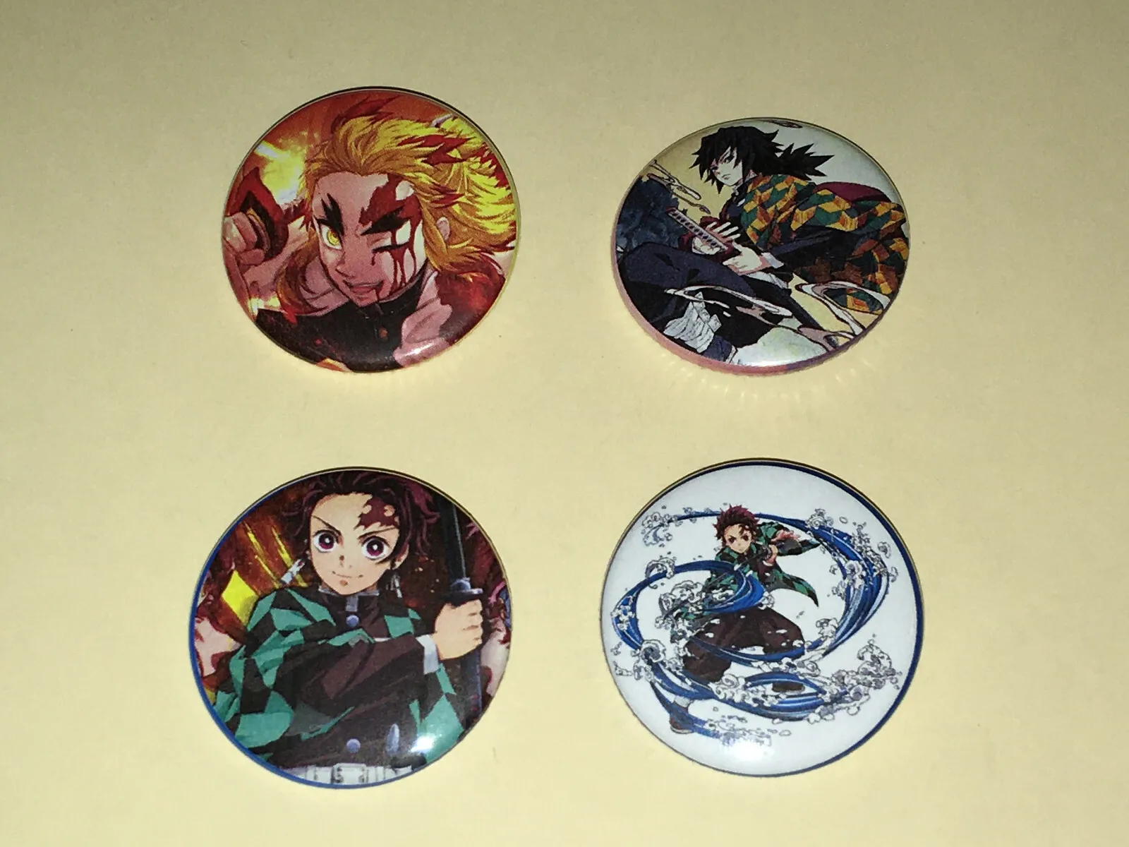 1 1/2 Inch 1.5" Set Of 4 Demon Slayer Anime Badge Button Pins Pinback [p491]