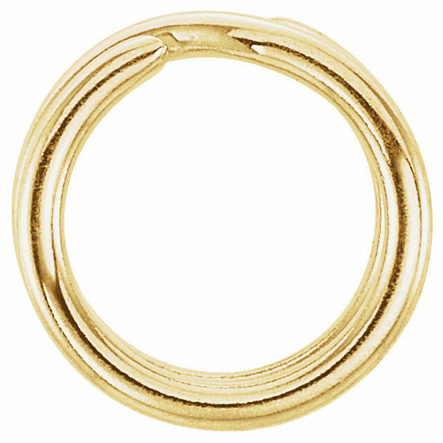6.5mm 6mm 14k Solid Yellow Gold Round Split Jump Ring Clasp Charm Connector Link
