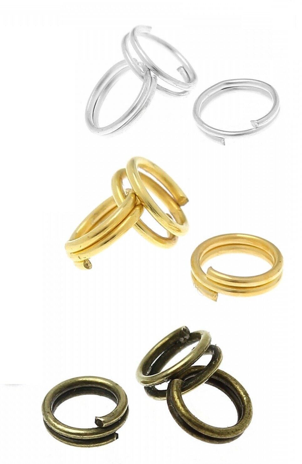 4mm 6mm 8mm 10mm 12mm Gold Or Silver Tone Jump Rings Double Split