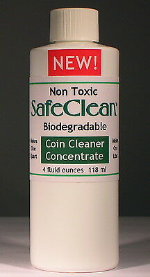 New! Safeclean Coin Cleaner Concentrate. No Risk Guarantee. 4oz. Makes 32oz.