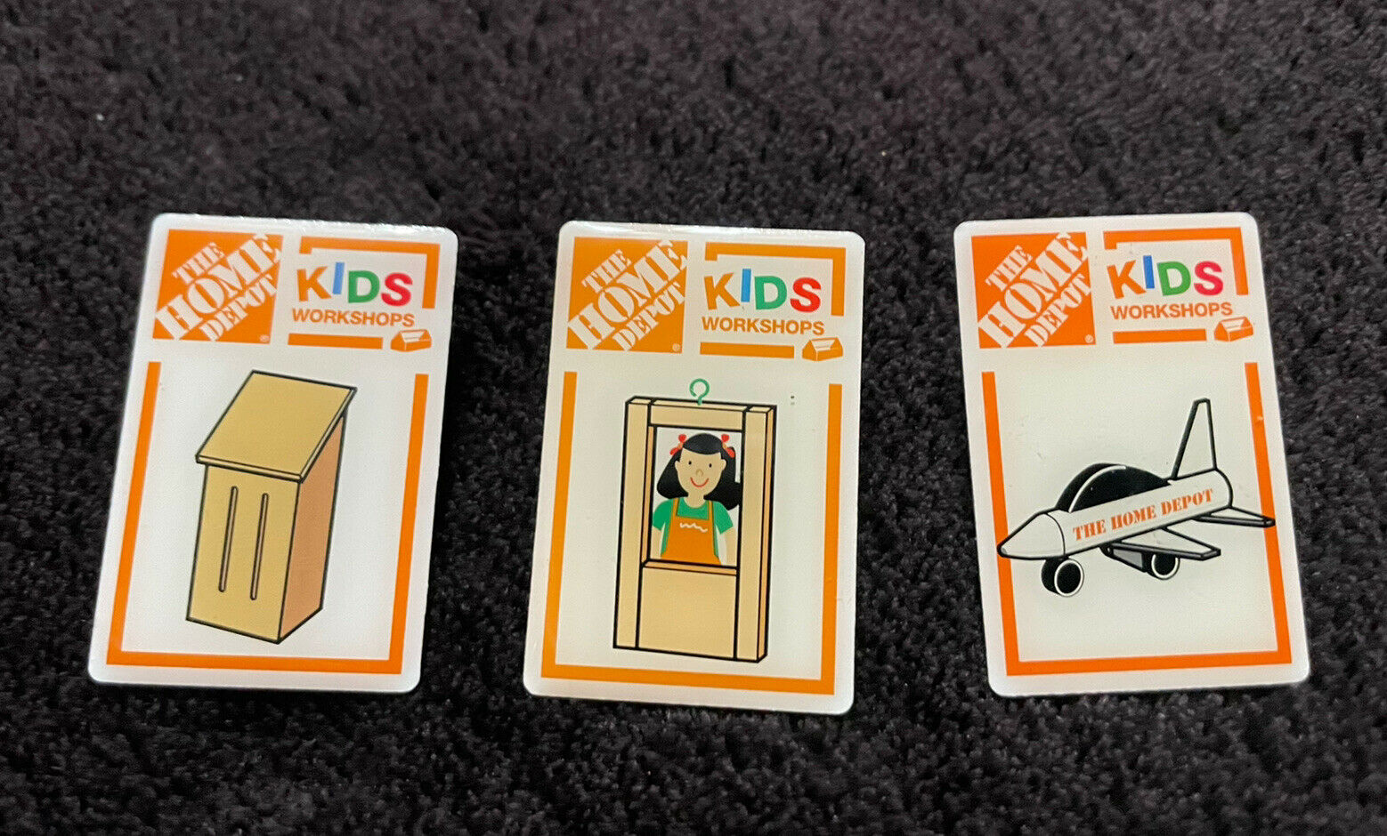 The Home Depot - Kids Workshop - Collectors Pin Lot Of 3