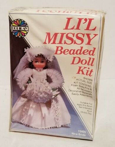 New Sealed Vintage Holiday Li'l Missy Beaded Doll Kit 13405 New Bride ~