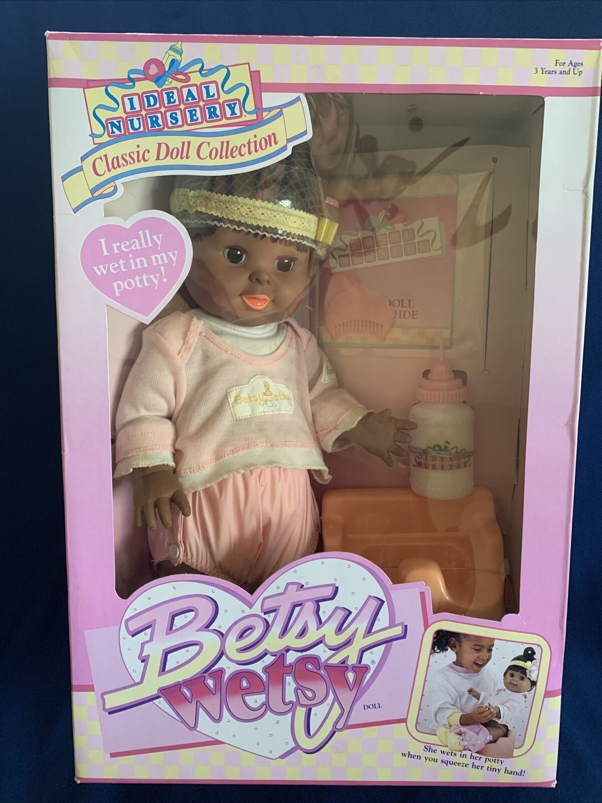 Vintage New In Box African American Ideal Doll Betsy Wetsy 1991