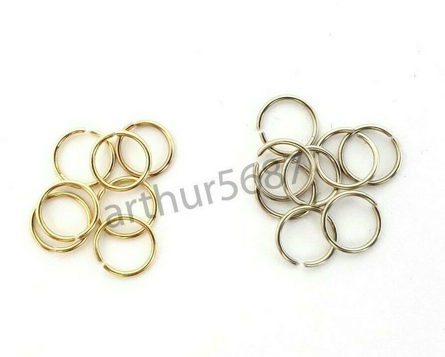 2 Pcs 14k Solid Gold 8mm Open Jump Rings 16 Gauge Or 18 Gauge Yellow White Rose