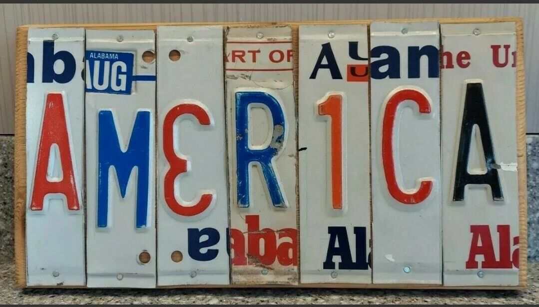 America "am3r1ca" Custom Alabama Wall Decor Art 12"x6" Rare