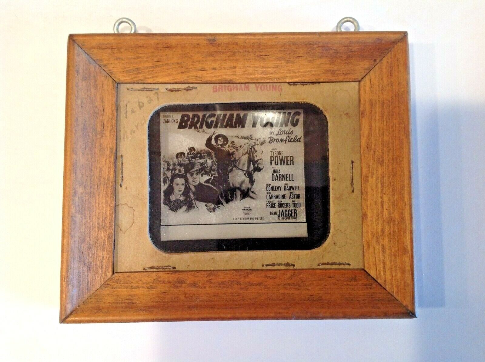Darryl Zanuck's Brigham Young Movie Glass Slide-1940 Hollywood