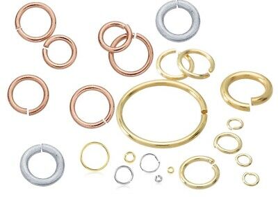 14k Solid Gold Round Open Jump Rings 22 Gauge .65mm Chain Ends Range 1.1-6mm Id