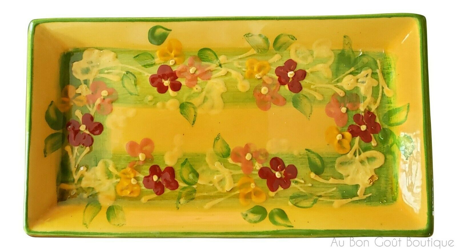 Souleo, Terre è Provence, French Provence, Small Rectangular Platter, 8" X 4.5"