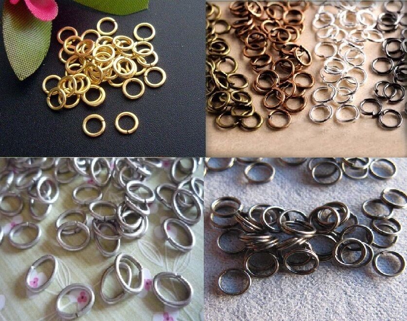 Jump Rings Plated Gold Silver Bronze Black Open, Split (double)or Oval 3mm-10mm