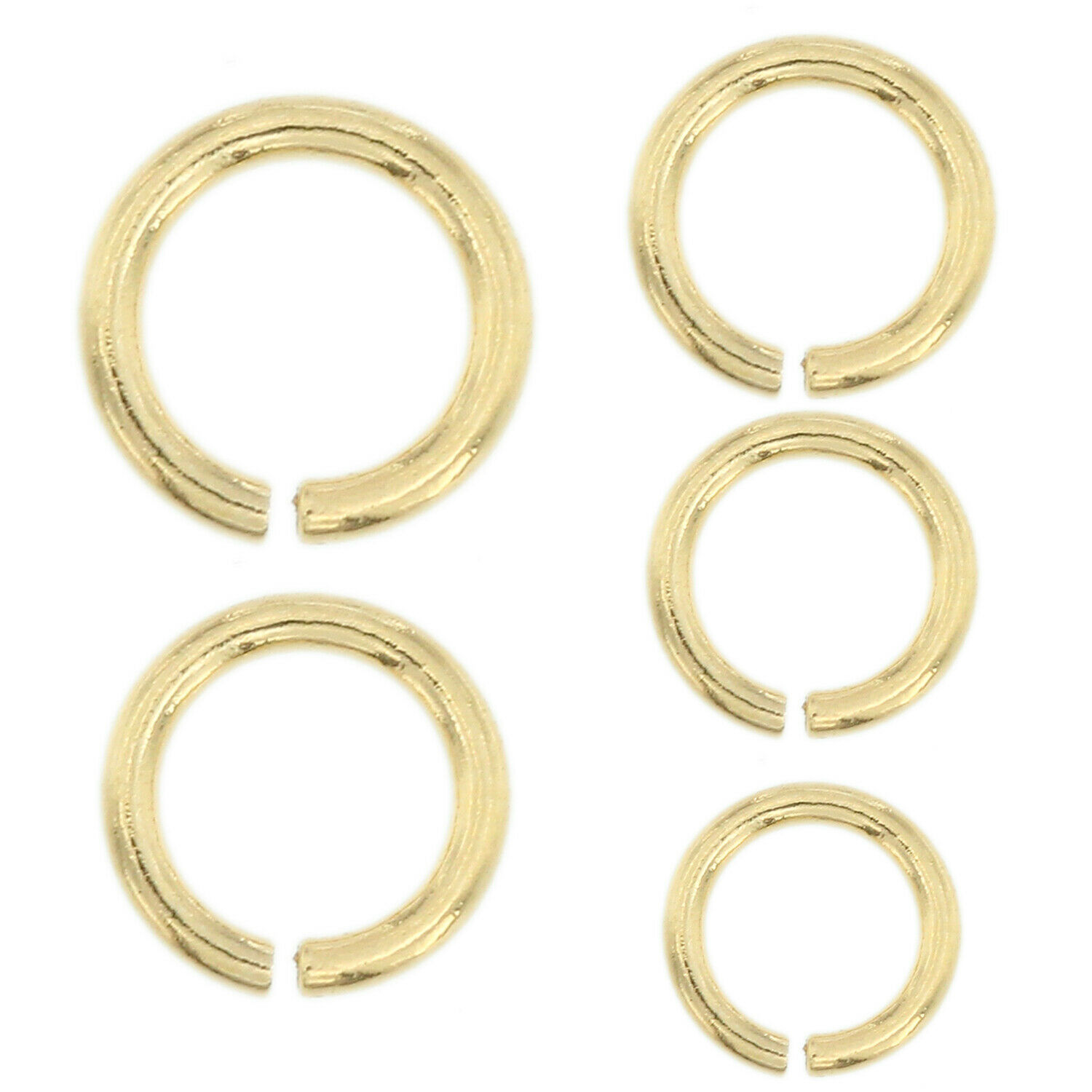 14k Solid Yellow Gold Jump Ring Round Open 2.5mm - 6mm Chain End 1 Piece Usa