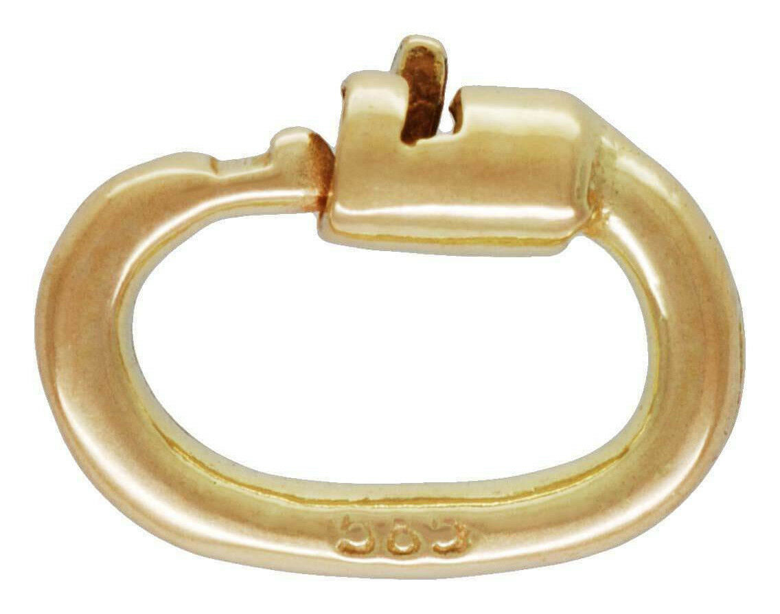 14k Yellow Gold Link Lock Jump Ring Bail Charm Connector Pendant Clasp 4.5mm
