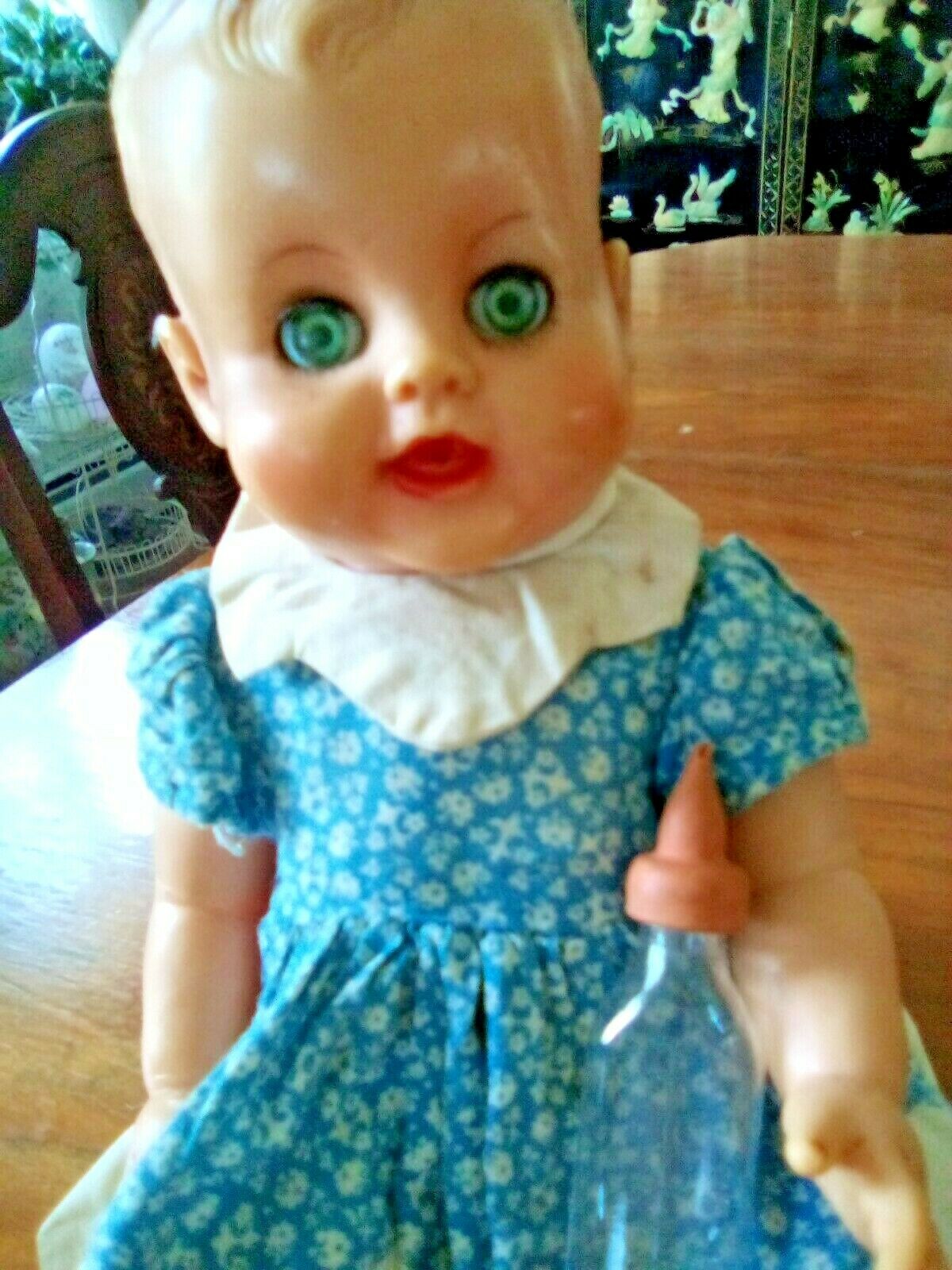 Vintage 1950's Betsy-wetsy Type 14" Rubber Doll W Sleep Eyes Molded Hair  Fun!!