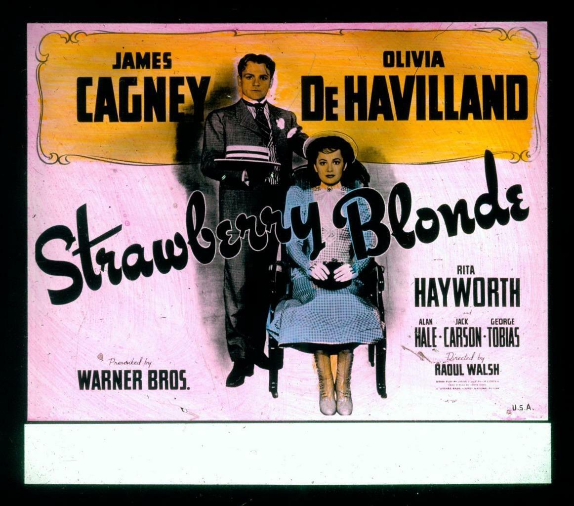 Strawberry Blonde, 1941, Movie Glass Slide, James Cagney, Olivia De Havilland