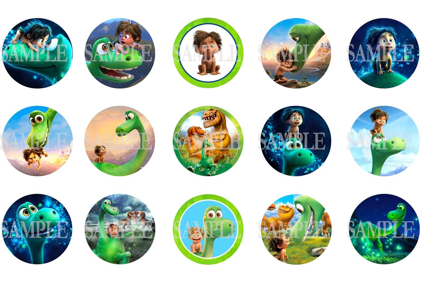 15 Pre-cut The Good Dinosaur 1 Inch Bottle Cap Images (discontinued)
