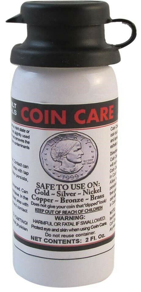 Coin Care Cleaner Brightener Cleaning Fluid Gold Silver Copper Brass Nickel