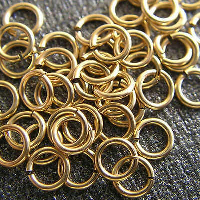 5 14k Solid Yellow Gold Jump Rings 3mm Jumpring Wire 24 Gauge Top Quality 14kt