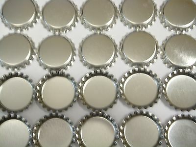 100 1 Inch Linerless Silver Chrome Bottle Caps For Craft, Necklaces